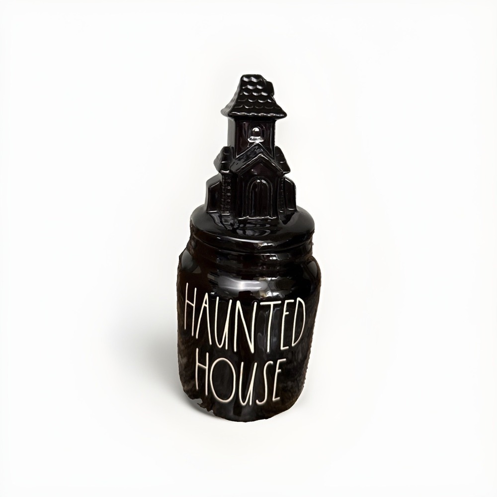 Rae Dunn Haunted House Black Canister